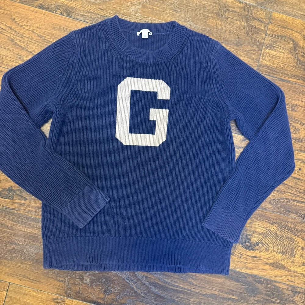 GAP Navy Varsity Letter G Knit Sweater | Youth L | Retro Preppy Collegiate Style